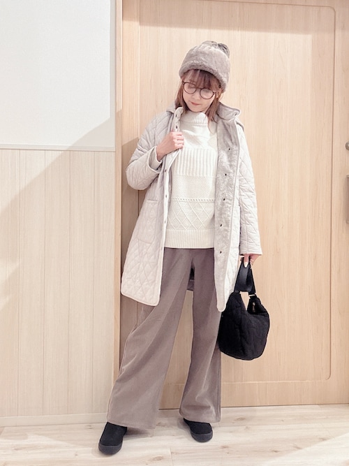 セール】【S-LL/洗濯機可/裏起毛】あったかコーデュロイ ワイドパンツ