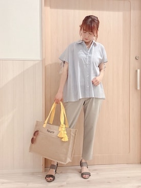 「アイテム（サングラス、レッド系）」を使った、モカさん（レディース・162cm）の春コーディネート