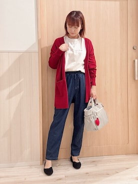 「アイテム（チャーム）」を使った、モカさん（レディース・162cm）の秋コーディネート