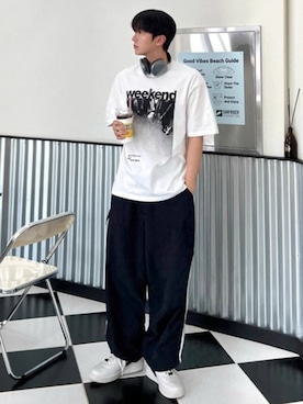 「NOWLE（ノウル）のアイテム」を使った、NOWLEさん（メンズ・177cm）の夏コーディネート