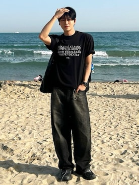 「NOWLE（ノウル）のアイテム」を使った、NOWLEさん（メンズ・177cm）の夏コーディネート