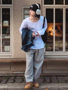 「NOWLE（ノウル）のアイテム」を使った、NOWLEさん（メンズ・175cm）の春コーディネート