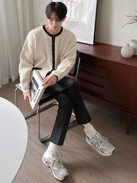 「アイテム（カーディガン/ボレロ）」を使った、NOWLEさん（メンズ・172cm）の冬コーディネート