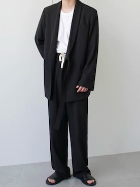 「アイテム（セットアップ）」を使った、NOWLEさん（メンズ・180cm）の春コーディネート