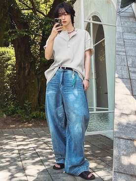 「NOWLE（ノウル）のアイテム」を使った、NOWLEさん（メンズ・175cm）の夏コーディネート