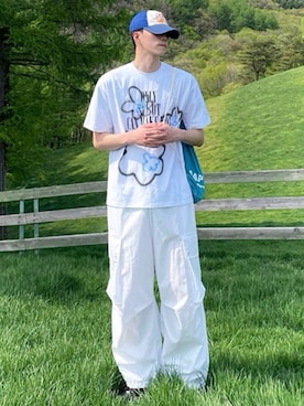 「NOWLE（ノウル）のアイテム」を使った、NOWLEさん（メンズ・178cm）の夏コーディネート