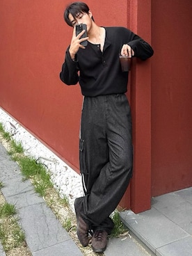 「NOWLE（ノウル）のアイテム」を使った、NOWLEさん（メンズ・173cm）の春コーディネート