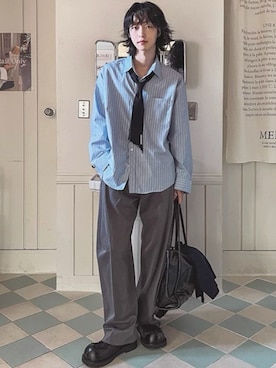 「NOWLE（ノウル）のアイテム」を使った、NOWLEさん（メンズ・175cm）の春コーディネート