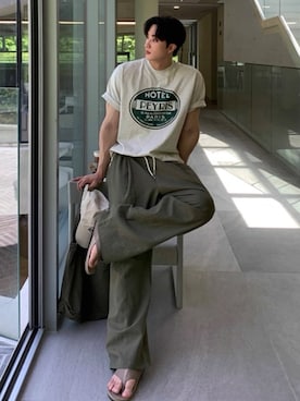 「NOWLE（ノウル）のアイテム」を使った、NOWLEさん（メンズ・177cm）の夏コーディネート