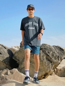 「NOWLE（ノウル）のアイテム」を使った、NOWLEさん（メンズ・177cm）の夏コーディネート