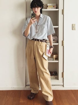 「NOWLE（ノウル）のアイテム」を使った、NOWLEさん（メンズ・175cm）の夏コーディネート