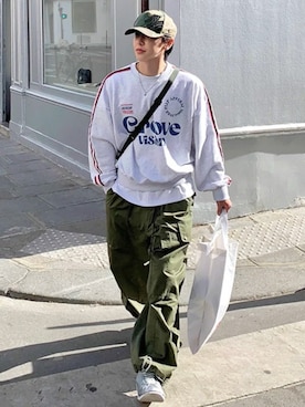 「NOWLE（ノウル）のアイテム」を使った、NOWLEさん（メンズ・174cm）の春コーディネート