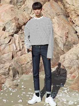 「NOWLE（ノウル）のアイテム」を使った、NOWLEさん（メンズ・174cm）の春コーディネート