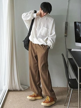 「NOWLE（ノウル）のアイテム」を使った、NOWLEさん（メンズ・173cm）の夏コーディネート