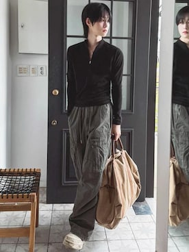 「NOWLE（ノウル）のアイテム」を使った、NOWLEさん（メンズ・175cm）の春コーディネート