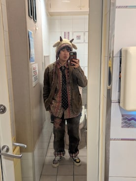 「アイテム（ネクタイ）」を使った、asituki16さん（レディース・157cm）の冬コーディネート