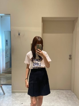「LOWRYS FARM（ローリーズファーム）のアソートラップミニスカート 661921（スカート、ブラック系）」を使った、ゆあんさん（レディース・153cm）の春コーディネート