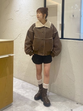 「アイテム（ジャケット/アウター）」を使った、ゆあんさん（レディース・153cm・10代）の秋コーディネート