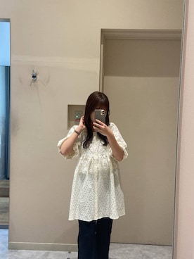 「LOWRYS FARM（ローリーズファーム）のアソートフレアパンツ　 640995（その他パンツ、ブラック系）」を使った、ゆあんさん（レディース・153cm）の春コーディネート