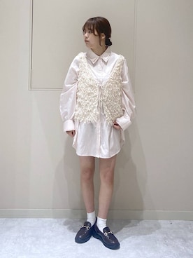 「LOWRYS FARM（ローリーズファーム）のウールライクショートパンツ  580891（その他パンツ、ブラウン系）」を使った、ゆあんさん（レディース・153cm）の春コーディネート