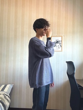 「epnok（エプノック）のアイテム（ニット/セーター）」を使った、namecoさん（メンズ・170cm）の秋コーディネート