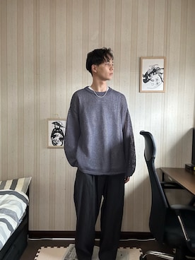 「epnok（エプノック）のアイテム（ニット/セーター）」を使った、namecoさん（メンズ・170cm）の秋コーディネート