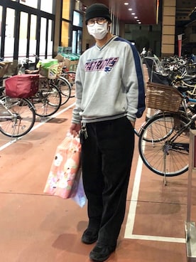 「Lee（リー）のアイテム（スウェット）」を使った、てんやしゃだよさん（メンズ・171cm）の冬コーディネート