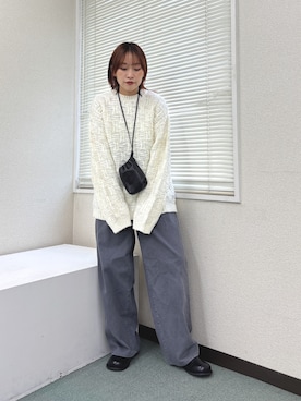 「骨格ストレート」｜「KBF（ケイビーエフ）のアイテム（ニット/セーター）」を使った、蝶ちゃんさん（レディース・158cm）の秋コーディネート