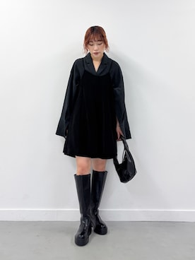 「アイテム（ヘアゴム）」を使った、蝶ちゃんさん（レディース・158cm）の秋コーディネート