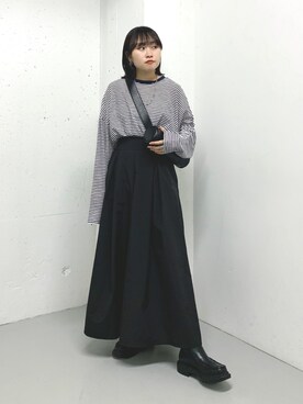 「サイドゴアブーツ」｜蝶ちゃんさん（レディース・158cm）の冬コーディネート