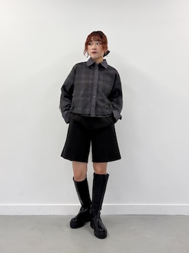 「アイテム（ヘアゴム）」を使った、蝶ちゃんさん（レディース・158cm）の秋コーディネート