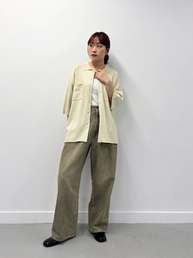 「骨格ストレート」｜「KBF（ケイビーエフ）のアイテム（ニット/セーター）」を使った、蝶ちゃんさん（レディース・158cm）の夏コーディネート