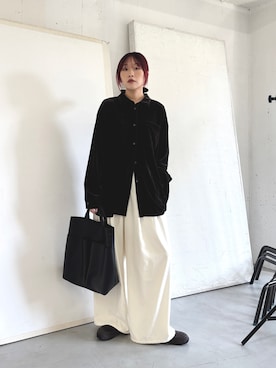 「アイテム（ヘアアクセサリー、グリーン系）」を使った、蝶ちゃんさん（レディース・158cm）の冬コーディネート