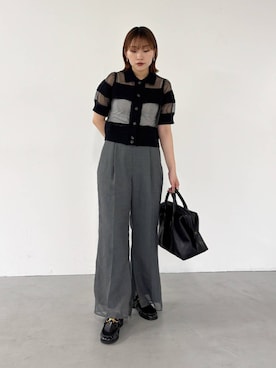 「158cm」｜「アイテム（ローファー）」を使った、蝶ちゃんさん（レディース・158cm）の夏コーディネート