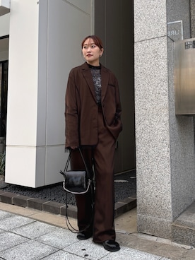 「アイテム（テーラードジャケット）」を使った、蝶ちゃんさん（レディース・158cm）の秋コーディネート