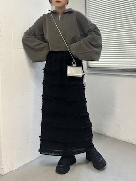 「アイテム（財布）」を使った、蝶ちゃんさん（レディース・158cm）の秋コーディネート