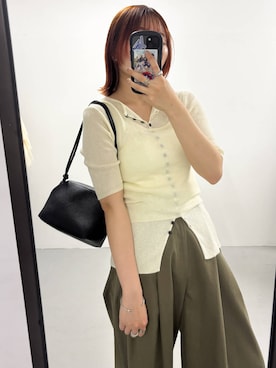 「KBF（ケイビーエフ）のアイテム（ニット/セーター）」を使った、NANOKAさん（レディース・158cm）の夏コーディネート