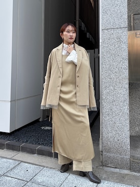 「アイテム（テーラードジャケット）」を使った、蝶ちゃんさん（レディース・158cm）の秋コーディネート