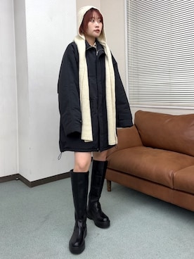「アイテム（マフラー）」を使った、蝶ちゃんさん（レディース・158cm・20代）の秋コーディネート