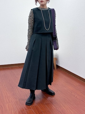 「KBF（ケイビーエフ）のベストセパレートワンピース（ワンピース）」を使った、蝶ちゃんさん（レディース・158cm）の秋コーディネート