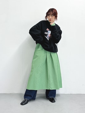「アイテム（スウェット）」を使った、NANOKAさん（レディース・158cm・20代）の秋コーディネート