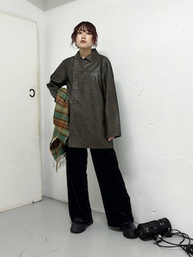 「アイテム（その他アウター、ブラウン系）」を使った、蝶ちゃんさん（レディース・158cm）の秋コーディネート