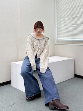 「ニットカーディガン」｜蝶ちゃんさん（レディース・158cm・20代）の秋コーディネート