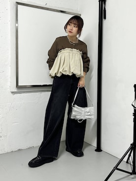 「158cm」｜「アイテム（ローファー）」を使った、蝶ちゃんさん（レディース・158cm）の秋コーディネート