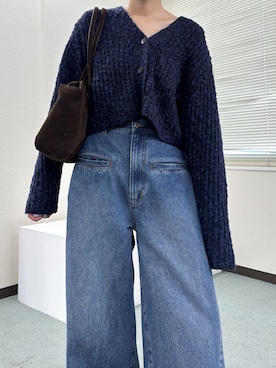 「ニットカーディガン」｜蝶ちゃんさん（レディース・158cm・20代）の秋コーディネート