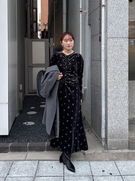 「アイテム（ステンカラーコート）」を使った、蝶ちゃんさん（レディース・158cm）の秋コーディネート