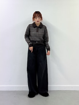 「アイテム（ヘアゴム）」を使った、蝶ちゃんさん（レディース・158cm）の秋コーディネート