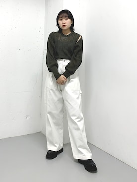 「ペインターデニム」｜NANOKAさん（レディース・158cm）の冬コーディネート