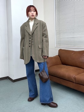 「アイテム（テーラードジャケット）」を使った、蝶ちゃんさん（レディース・158cm・20代）の秋コーディネート