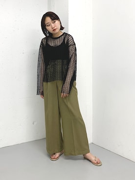 「ビーチサンダル」｜蝶ちゃんさん（レディース・158cm・20代）の夏コーディネート